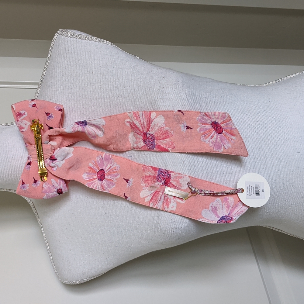 LoveShackFancy Lorna Floral Bow Barrette Hair Accessorie Coral Blaze - Picture 12 of 15
